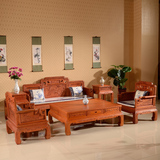 东阳红木家具实木沙发 非洲缅甸花梨木檀雕国色天香沙发组合古典